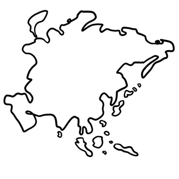 Asia Continent Line Art png