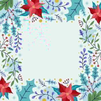 Winter Floral Border Concept vector
