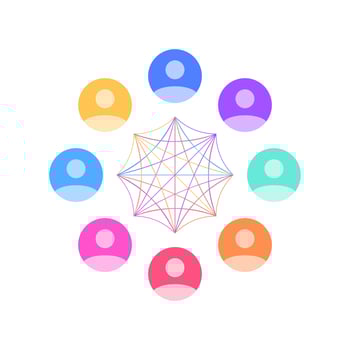 Project Collaboration with Team Swarming DevOps Icon Vector Illustration for Business Project Management