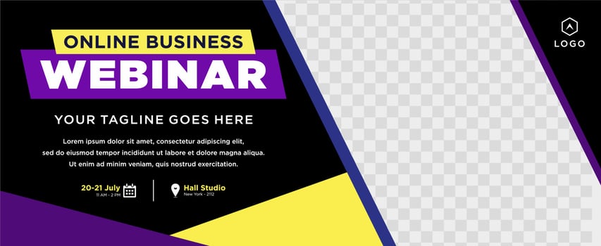 Digital marketing live webinar and corporate social media post or template banner vector