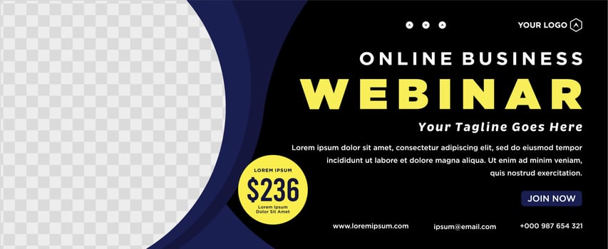 Digital marketing live webinar and corporate social media post or template banner vector