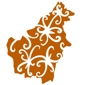 Kalimantan island with Dayak patterns png