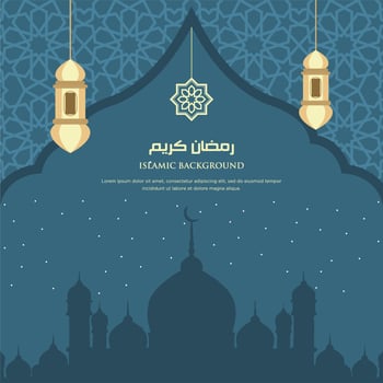 Ramadan kareem arabic islamic elegant white and golden luxury ornament background with arabic pattern and decorative ornament arch frame vector