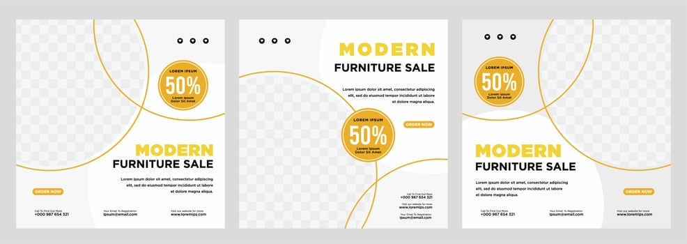Furniture sale banner Social media post template vector