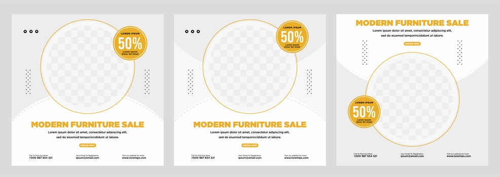 Furniture sale banner Social media post template vector