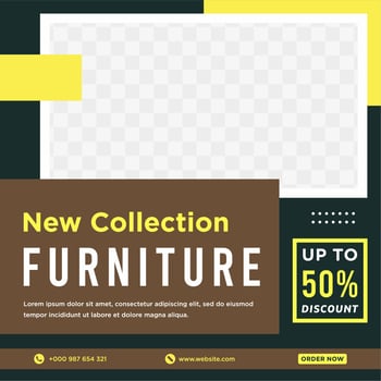 Furniture sale banner Social media post template vector