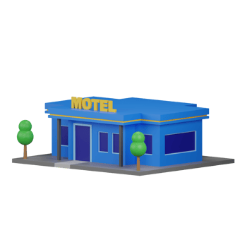 3D render of a blue motel png
