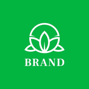 circle leaf nature green logo sprout flower vector