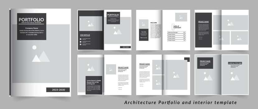 Modern architecture and interior Portfolio template vector
