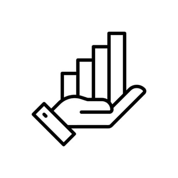 results business icon flat line style vector for graphic and web design