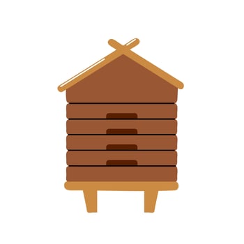Hive or bee house icon on white background. Vector illustration