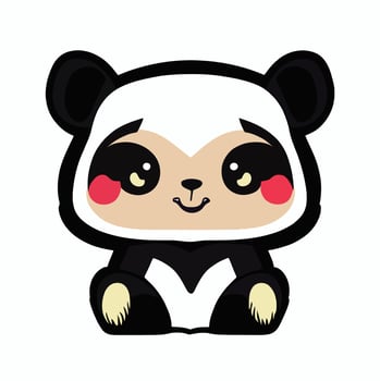 Cute Smiling Mini Panda vector