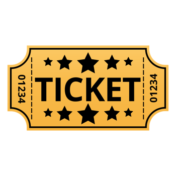 Cinema Movie Ticket on Transparent Background png