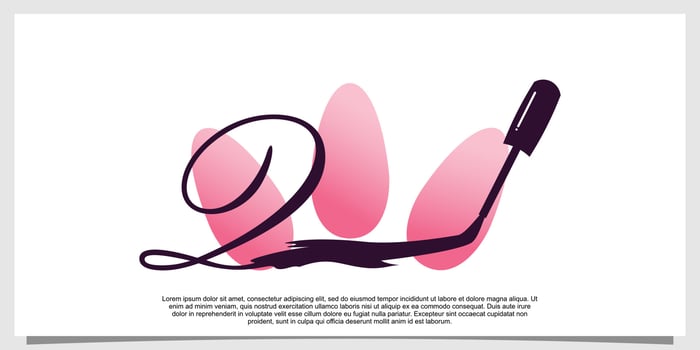 nail polish logo design with letter  concept vector