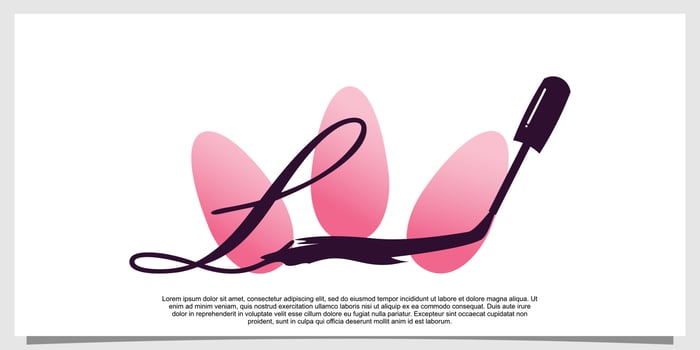 nail polish logo design with letter  concept vector