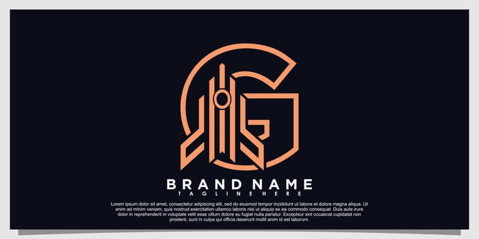 letter logo design with rocket  concept vector