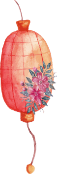 watercolor chinese new year lantern png