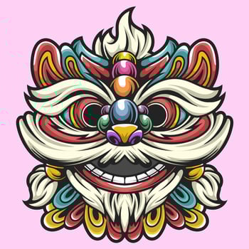 Cute Barongsai design, vector design and logo design, suitable for cinese new year