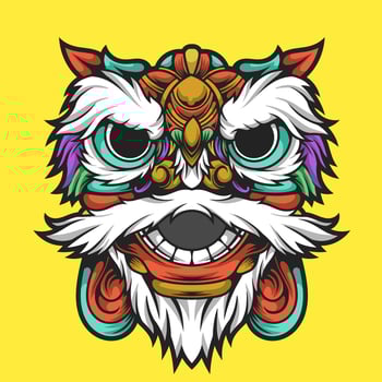 Barongsai design, vector design and logo design, suitable for cinese new year