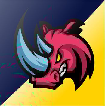 Rhino esport logo, vector design and esport logo, suitable for esport, sport and anything related with this design