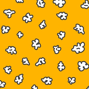 Popcorn pattern for packaging snacks. doodle popcorn. Popcorn fluffy flakes pattern. Popcorn Background pattern. vector
