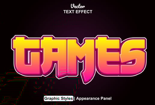Games text effects with graphic style and editable. vector