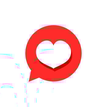 love shape in the circle bubble text icon. love vector for valentine event.