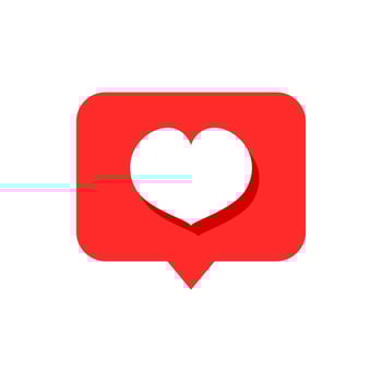 love shape in the bubble text icon. love vector for valentine event.