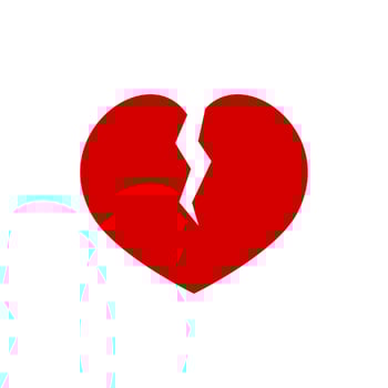 heart break vector images. love shape with crack effect for valentine.