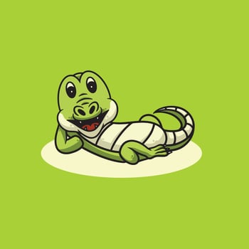 Cute chill crocodile cartoon illustration vector