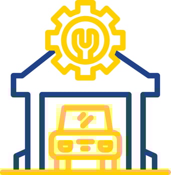 Mechanic Shop Vector Icon Design