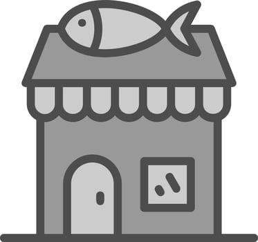 Fish Shop Vector Icon Design
