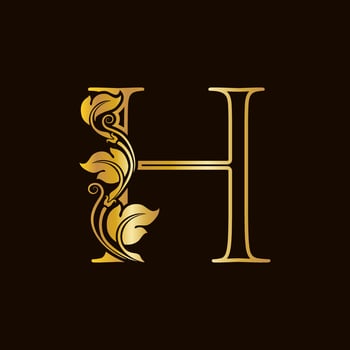 Luxury Initial Golden H vector