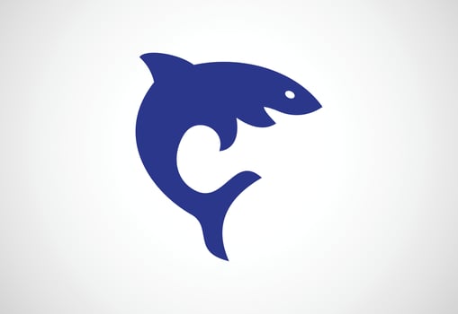 Stylised  fish Shark logo design, Vector illustration