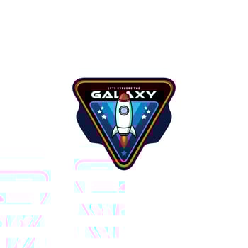 Premium vector, outer space rocket logo. explore the galaxy. vector