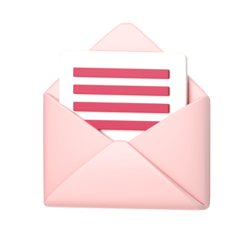 3d open mail icon. Concept of mail, new message, notification or envelope. 3d high quality render png