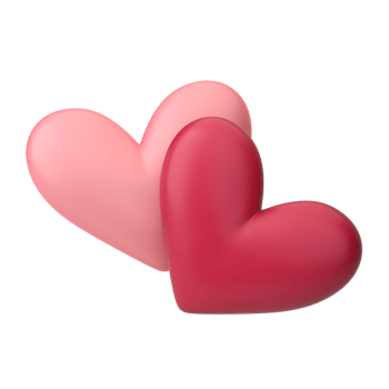 3d hearts icon. Concept of love day, Valentines day, likes, wedding event. 3d high quality render isolated png