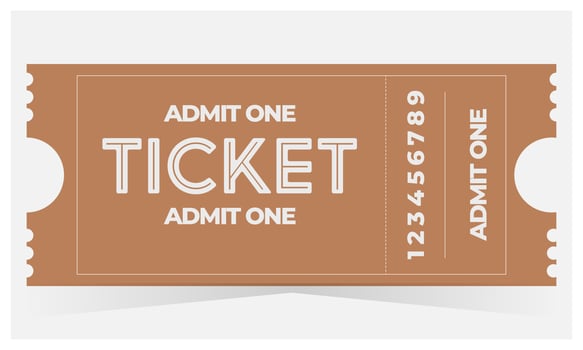 golden ticket coupon simple design vector illustration. can be used for theater
