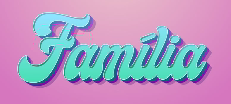 Family word in Brazilian Portuguese. Vintage Style. Translation - Family.Print vector