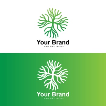 Coral Logo, Sea Plants Place Marine Animals, Ocean Vector, Seaweed Icons vector