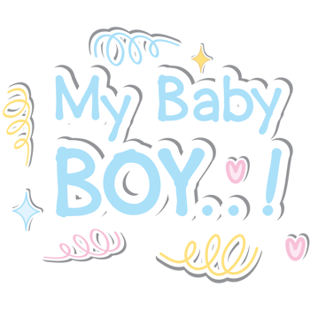 Aesthetic Sticker Writing My Baby Born Boy Collection png