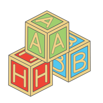 Aesthetic Baby Born Letter Cube Toys Collection Set png