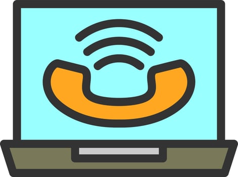 Online Call Vector Icon Design