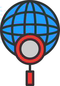 Global Search Vector Icon Design