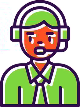 Call Agent Vector Icon Design