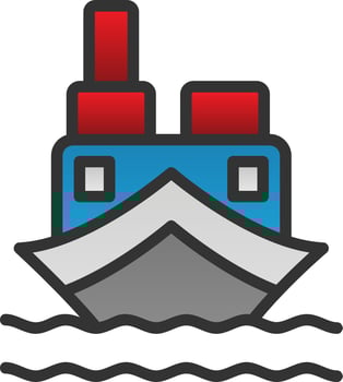 Cargo Boat Vector Icon Design