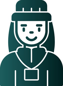 Tour Guide Woman Vector Icon Design