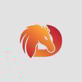 Initial letter D with horse vector logo design. Horse Letter D Illustration Template Icon emblem Isolated.