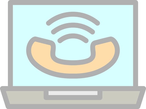 Online Call Vector Icon Design