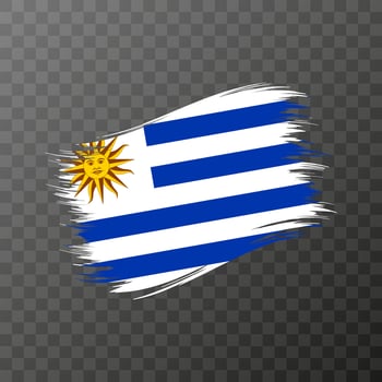 Uruguay national flag. Grunge brush stroke. vector